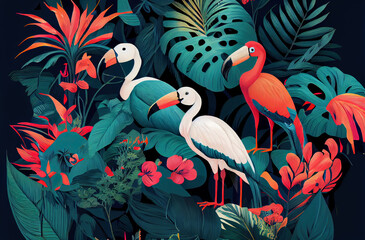 Fototapeta premium tropical leaves greenery