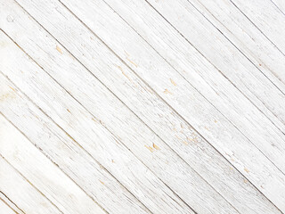 Background white wooden planks diagonal board texture.
