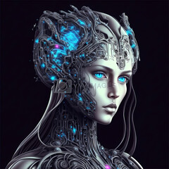Artificial intelligence, a humanoid cyber girl