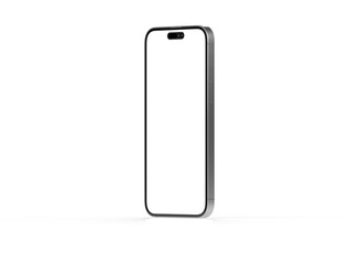 3d smartphone with blank screen isolated