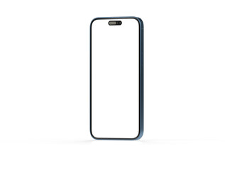 3d smartphone with blank screen isolated