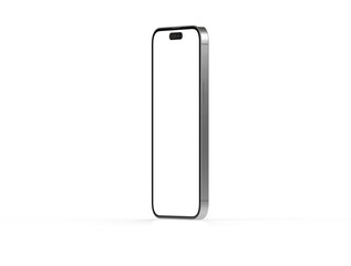 3d smartphone with blank screen isolated