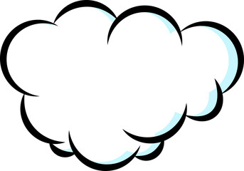Cloud, a speech bubble. Cartoon expression vector sticker. Isolated on white background.