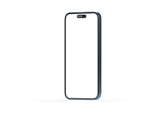 3d smartphone with blank screen isolated