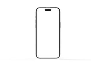 3d smartphone with blank screen isolated