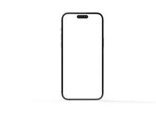 3d smartphone with blank screen isolated