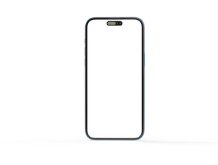 3d smartphone with blank screen isolated