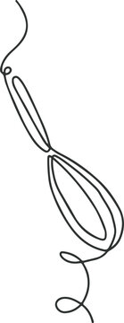 Continuous One Line Whisk Hand Mixer. Hand Drawn Vector Stock Illustration
