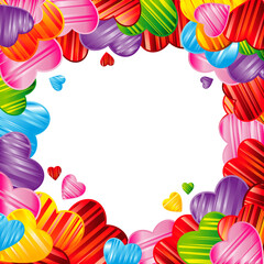 Fototapeta na wymiar Valentine's day background with striped pattern hearts , design illustration.