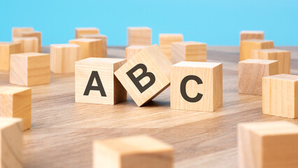 ABC written on wooden cube, business concept