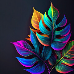 colorful leaves background, ai generation