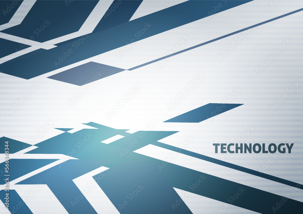 Poster abstract grey tech background with muted blue geometric shapes