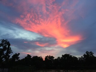 sunset in the sky