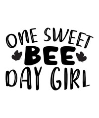 One Sweet Bee Day Girl SVG Cut File