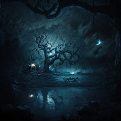 spooky halloween night