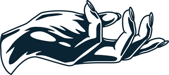 Woman wrist . Female hand with fingers for nail bar. Element for beauty studio. Fashion, trendy style of fingernails