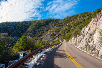 Bonita Canyon Drive to Sugarloaf Mountain in Chiricahua National Monument in Cochise County in Arizona AZ, USA. 