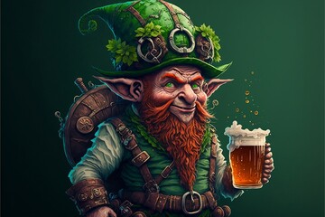 Leprechaun With A Beer for St Patrick's Day