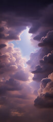 Dramatic purple cloud background (Generative AI)