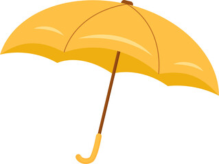 Umbrella semi flat color raster element. Full sized object on white. Rain and storm protection. Waterproof accessory simple cartoon style illustration for web graphic design and animation