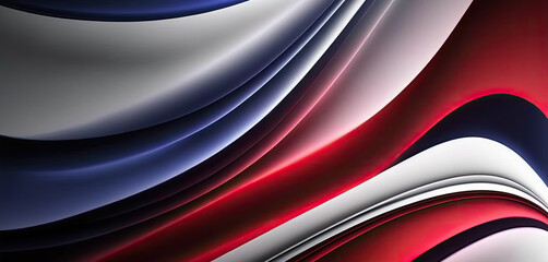 3d render of abstract background with red, white and black stripes. Generative Ai