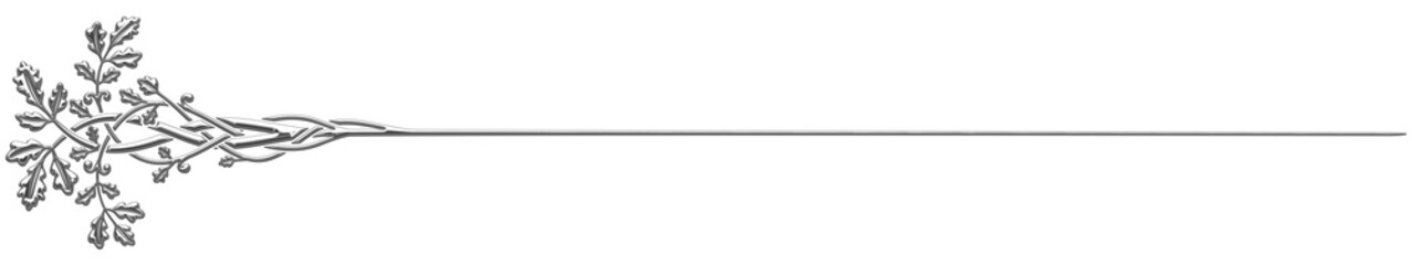 Art Deco ornament with silver oak leaves. Art Deco style vector illustration with silhouettes of oak leaves creating a border