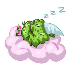 Cute marijuana. The character is cute Marijuhanna. Vector flat illustration