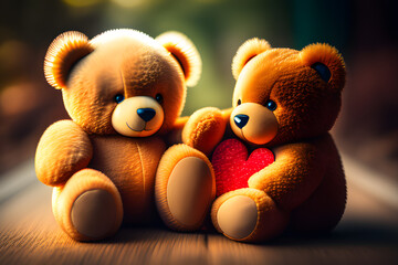 teddy bears with heart