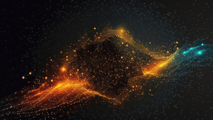 big data particle Technology background illustration. Generative Ai
