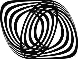 black and white mobious wave stripe optical design. simple texture. Pattern With Optical Illusion.