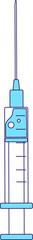 Syringe semi flat color raster element. Full sized object on white. Immunization. Shot of medical substance. Vaccination simple cartoon style illustration for web graphic design and animation