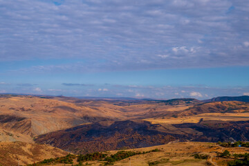 sunset in mountains in shamakhi Azerbaijan