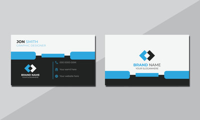 Creative unique business card design, Horizontal and vertical layout.
