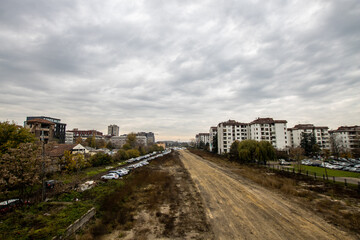 Fototapeta na wymiar Belgrade suburb panorama in Serbia. isolated areas without people