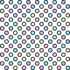 Colorful pastel polka Dot seamless pattern background. Vector illustration.	