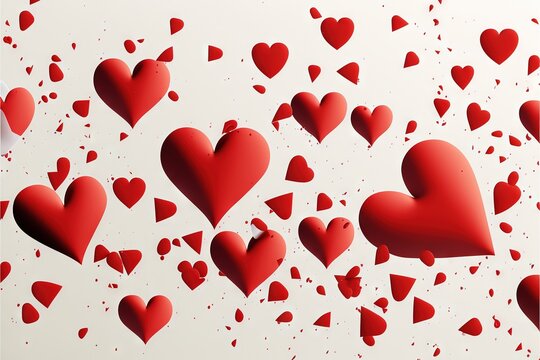  a bunch of red hearts on a white background with a lot of holes in the middle of the image and a lot of smaller ones in the middle of them.  generative ai