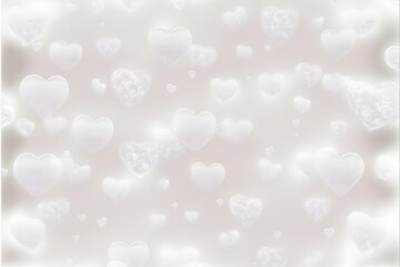 Background soft white with hearts watermark. Generative AI.