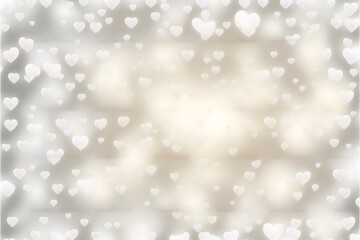 Background soft white with hearts watermark. Generative AI.