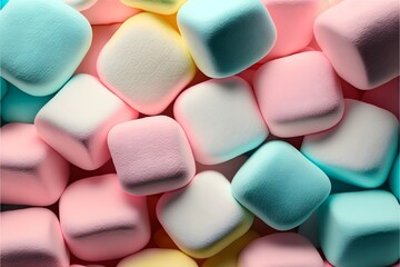 Colorful marshmallow background. Generative AI.