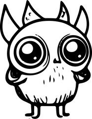 cartoons, vektor, abbildung, halloween, kind, zeichnung, black, character, comic, gesicht, junge, spaß, lächeln, monster, kunst, schädel, leute, tier, komisch, kostüm, rpg, cartoon, cute, eyes, graphi