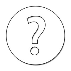 illustrazione con simbolo carattere punto di domanda dentro un cerchio su sfondo trasparente