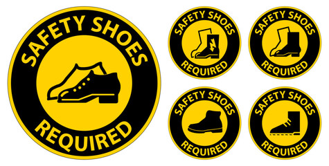 Label Floor Sign, Safety Shoes Required