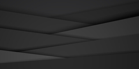 Abstract background in black and gray colors with several overlapping surfaces with shadows