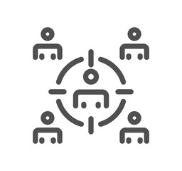 Target related icon outline and linear vector.