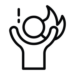 burnout line icon illustration vector graphic