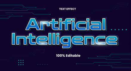 Artficial intelligence text effect editable