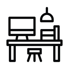 workspace line icon illustration vector graphic