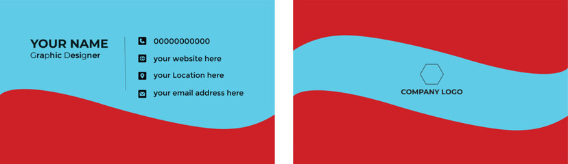 Obraz premium creative modern name card template vector business card and business card flat design template vector Black Technology business card clean design template