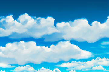 Blue sky with clouds background. Generative AI
