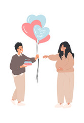 Gender reveal party concept, family, couple waiting first child, Boy or girl, Baby Shower, homosexual couple